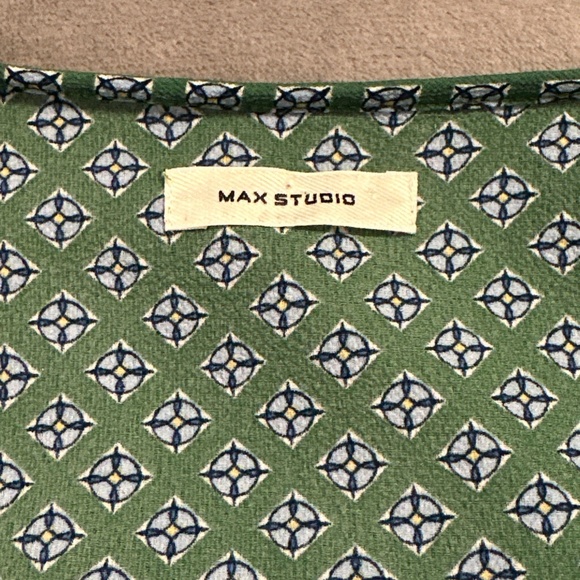 Max Studio Wrap Dress Womens Small Green Sleeveless Ruffled High Low Hem Maxi - Picture 4 of 4